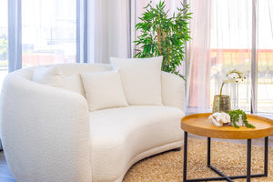 Aurelia white curved 2.5 Seater Sofa - $67 / week (6 week hire)