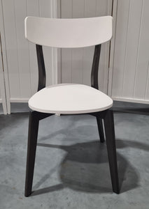 White and dark wood dining chair - $6 / week (6 week hire)