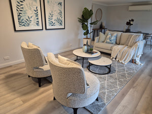 Light Grey Patterned Rug - $20 / week (6 week hire)