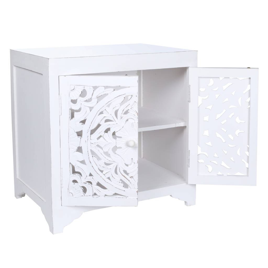 Florence White Bedside Table - $13 / week (6 week hire)
