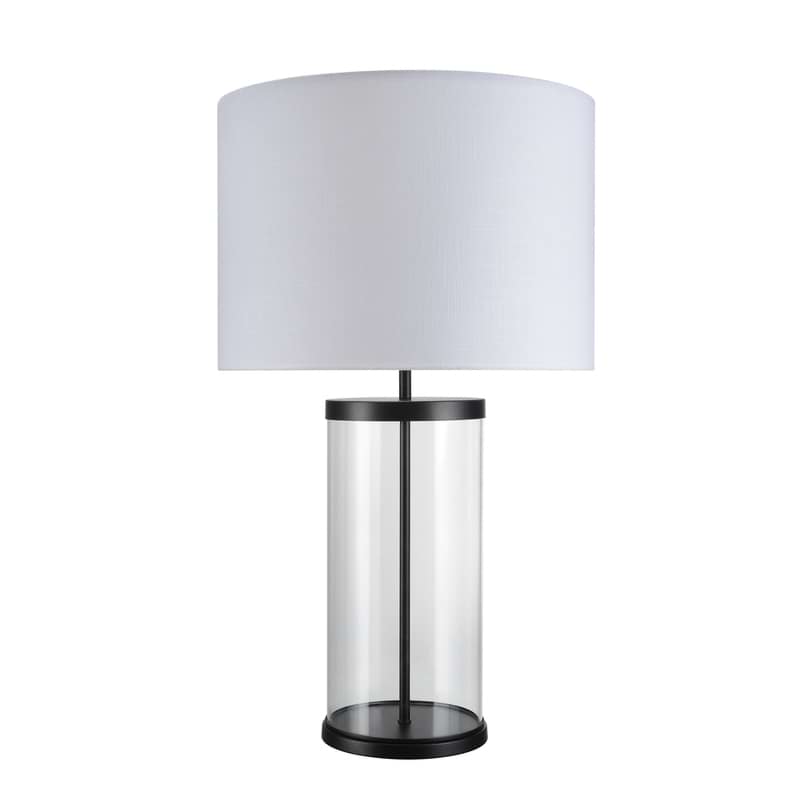 Black Cylinder Table lamp - White shade - $5 / week (6 week hire)