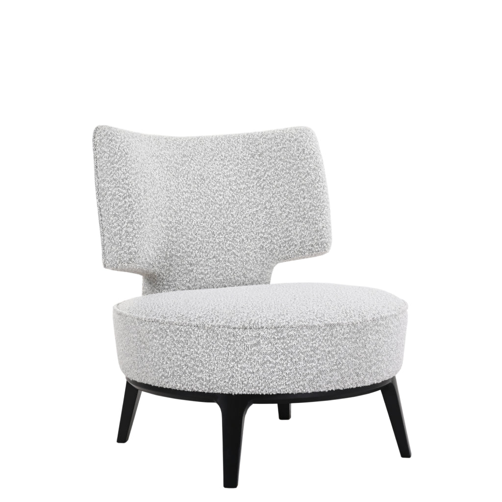 Modern Grey Curved Accent Chair - $25 / week (6 week hire)