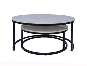Marble and Black Coffee Table (Set of 2) - $25 / week (6 week hire)