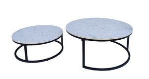 Marble and Black Coffee Table (Set of 2) - $25 / week (6 week hire)