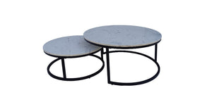 Marble and Black Coffee Table (Set of 2) - $25 / week (6 week hire)