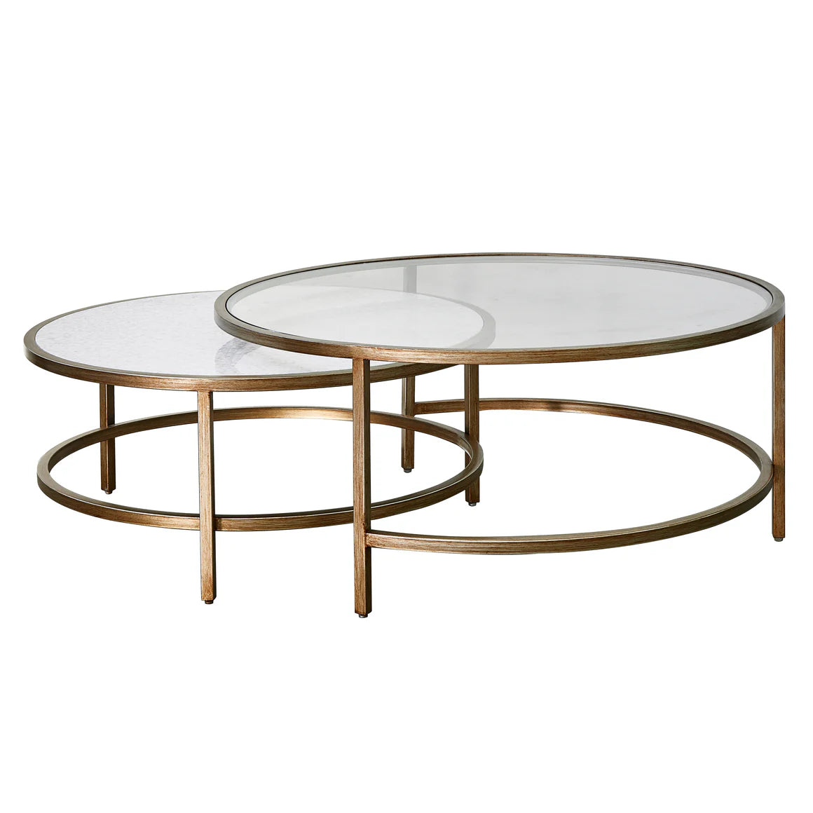 Antique Gold Duo Coffee Table Set (Set of 2) - $35 / week (6 week hire)