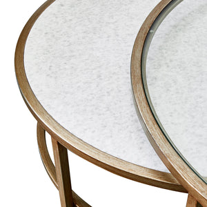 Antique Gold Duo Coffee Table Set (Set of 2) - $35 / week (6 week hire)