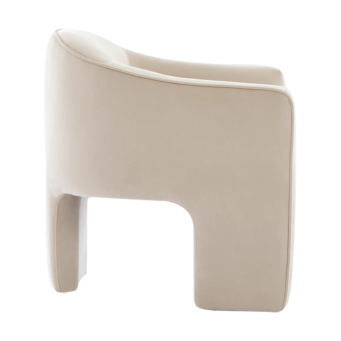 Melino Curved Cream Accent Chair - $25 / week (6 week hire)