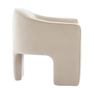 Melino Curved Cream Accent Chair - $25 / week (6 week hire)