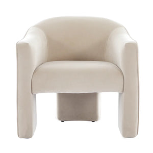 Melino Curved Cream Accent Chair - $25 / week (6 week hire)