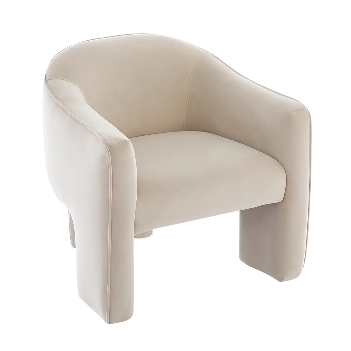 Melino Curved Cream Accent Chair - $25 / week (6 week hire)