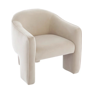 Melino Curved Cream Accent Chair - $25 / week (6 week hire)