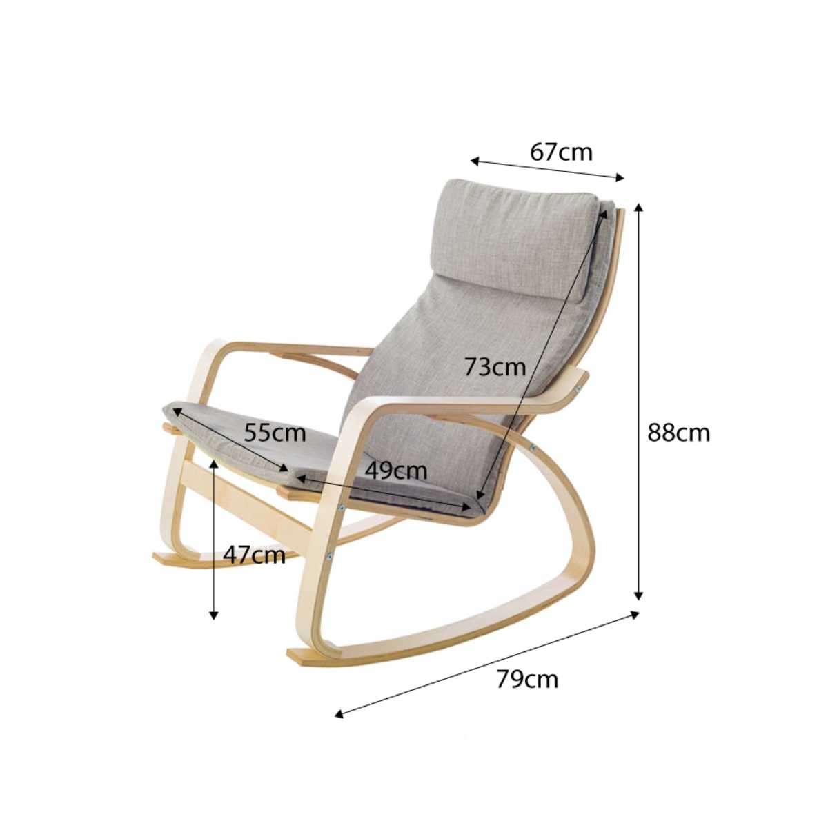 Light grey bamboo rocking chair - $17 / week (6 week hire)