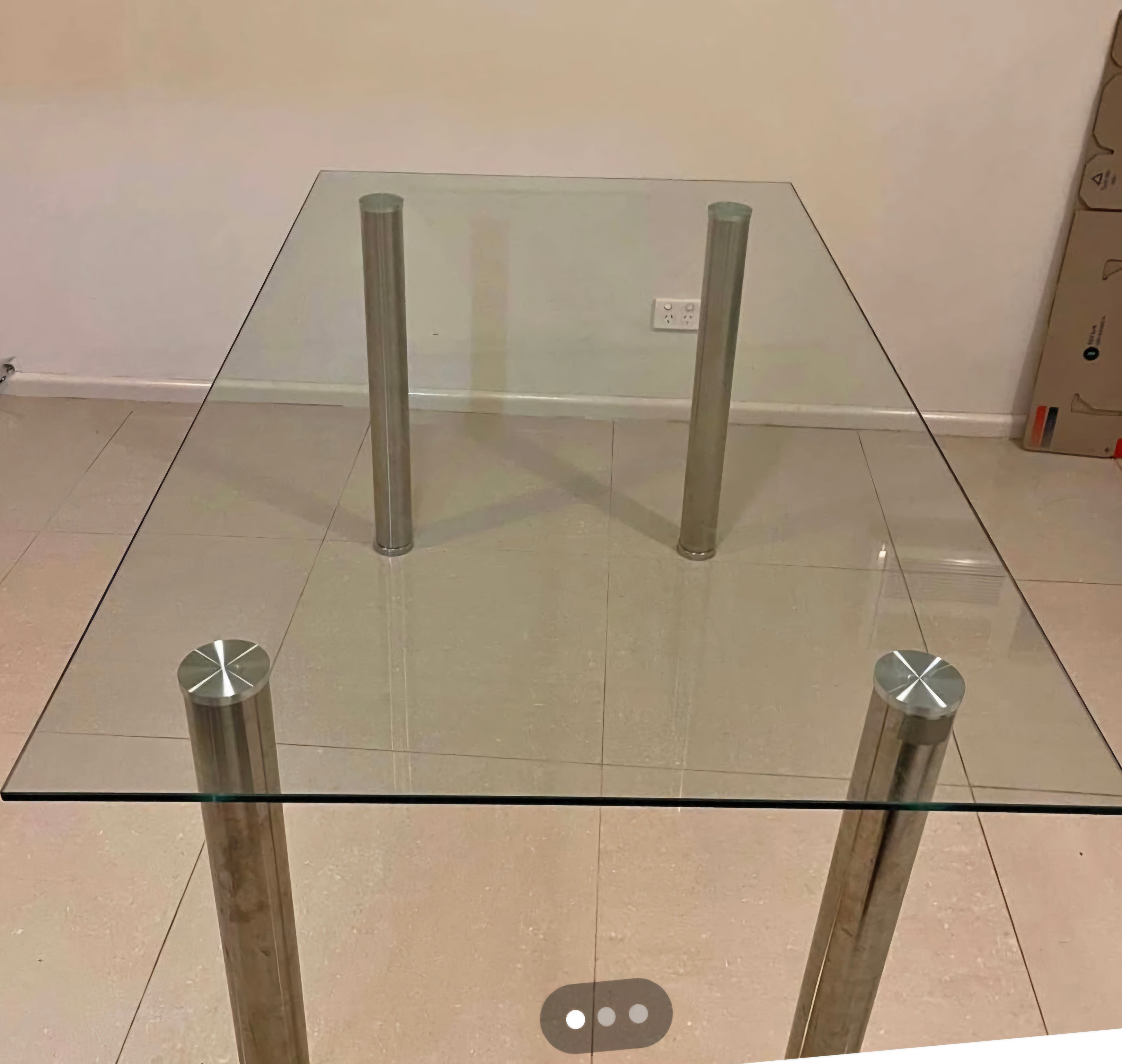4 Seater Glass Dining Table - $16 / week (6 week hire)