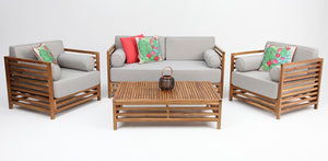 Key Largo 4 Piece Timber Outdoor Lounge Set - $50 / week (6 week hire)