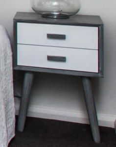 Charcoal and White Bedside Table - $7 / week (6 week hire)