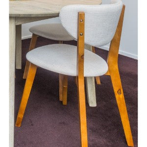 White Upholstered Dining Chair - French Provincial - $6 / week (6 week hire)